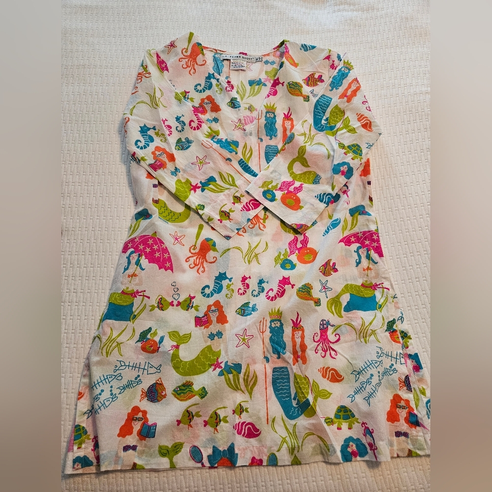 Colorful Mermaid Print Coverup